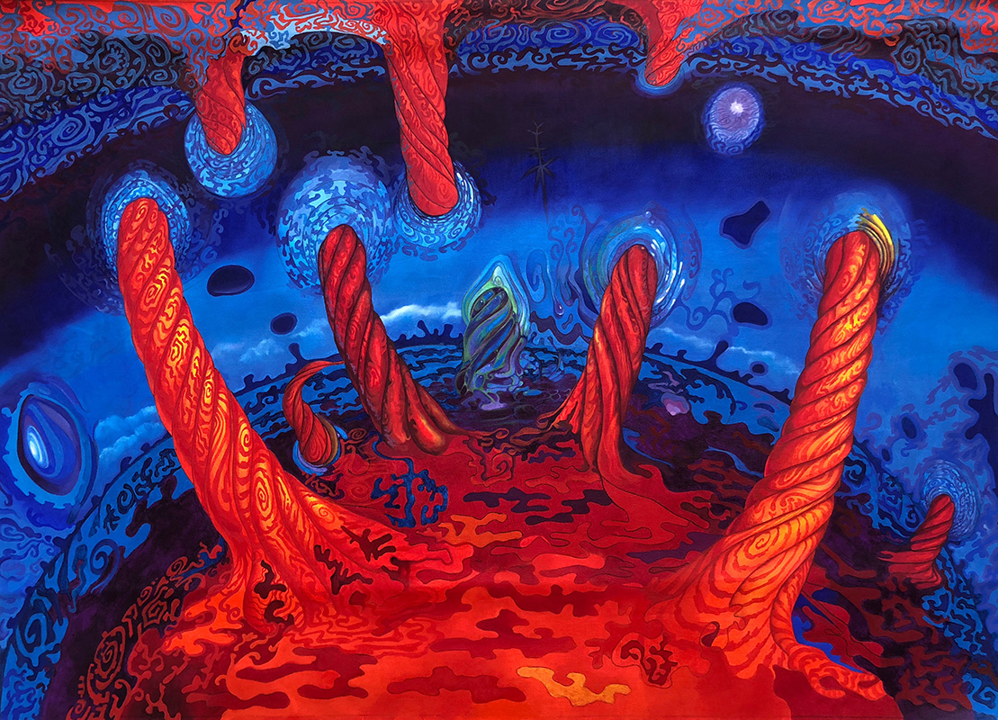Mysterium coniunctionis (2018) - Técnica mista (projeto de pós doutoramento em Arte Visionária e Psicodélica na FBAUL - Portugal)